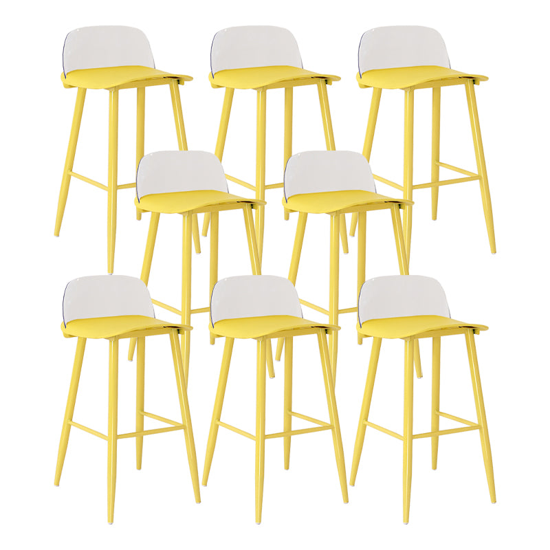 Modern Backrest Armless Counter Stool Iron Cafe Bar Stool with Acrylic Seat and Pedal