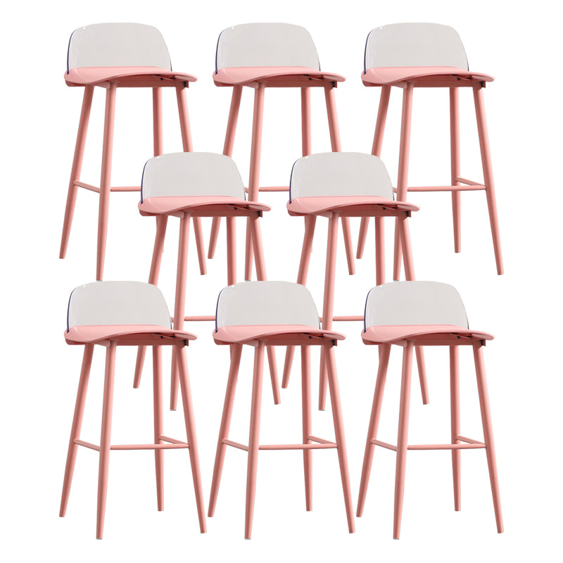 Modern Backrest Armless Counter Stool Iron Cafe Bar Stool with Acrylic Seat and Pedal