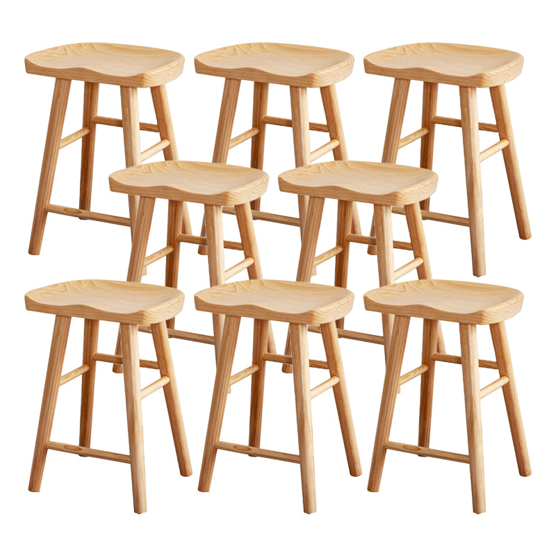 Modern Armless Backless Counter Stool Wood Cashier Bar Stool with Seat and Pedal
