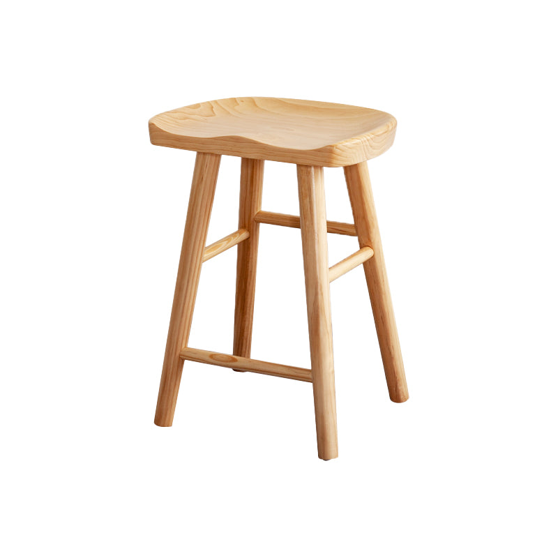 Modern Armless Backless Counter Stool Wood Cashier Bar Stool with Seat and Pedal