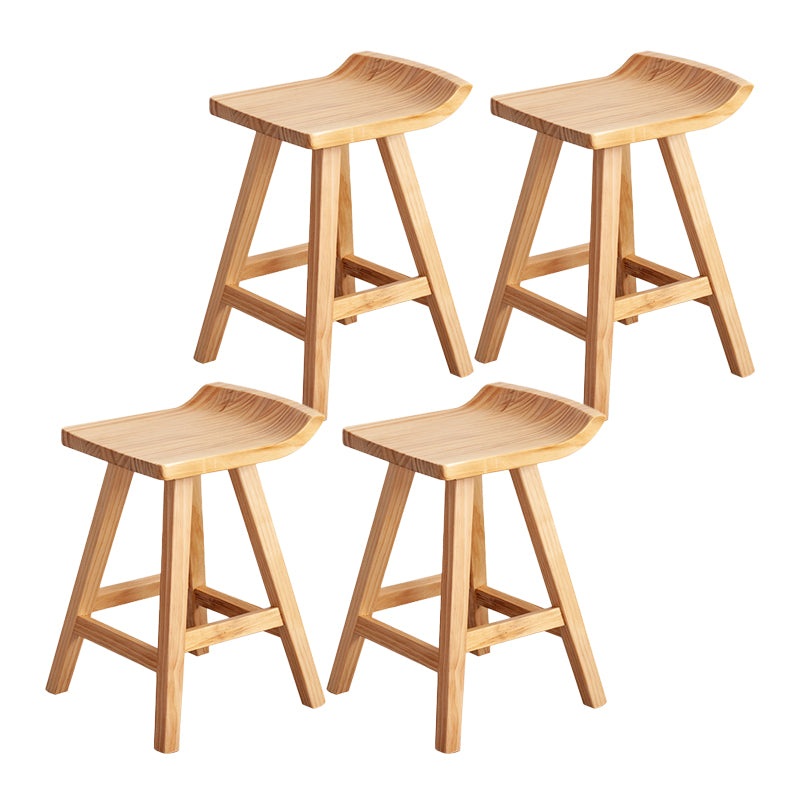 Modern Armless Backless Counter Stool Wood Cashier Bar Stool with Seat and Pedal