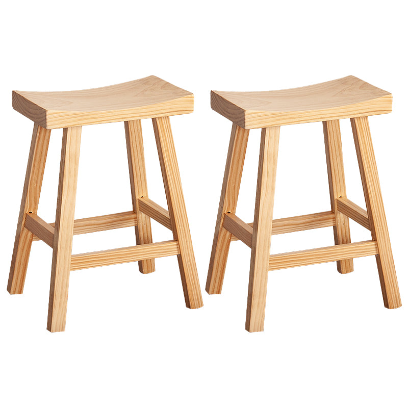 Modern Armless Backless Counter Stool Wood Cashier Bar Stool with Seat and Pedal