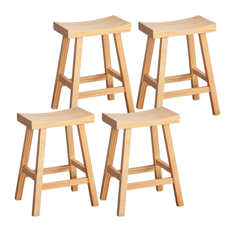 Modern Armless Backless Counter Stool Wood Cashier Bar Stool with Seat and Pedal