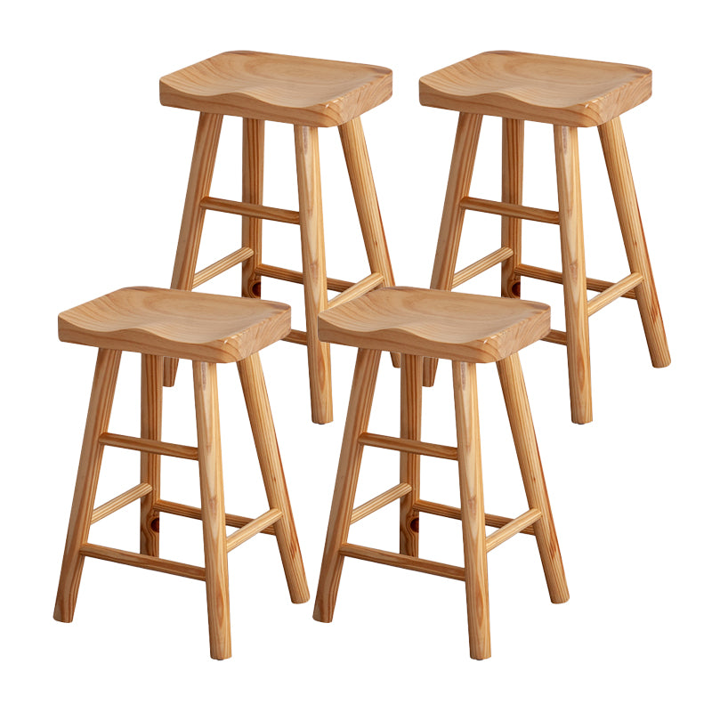 Modern Armless Backless Counter Stool Wood Cashier Bar Stool with Seat and Pedal