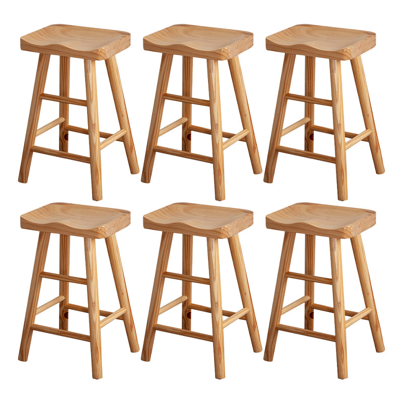 Modern Armless Backless Counter Stool Wood Cashier Bar Stool with Seat and Pedal