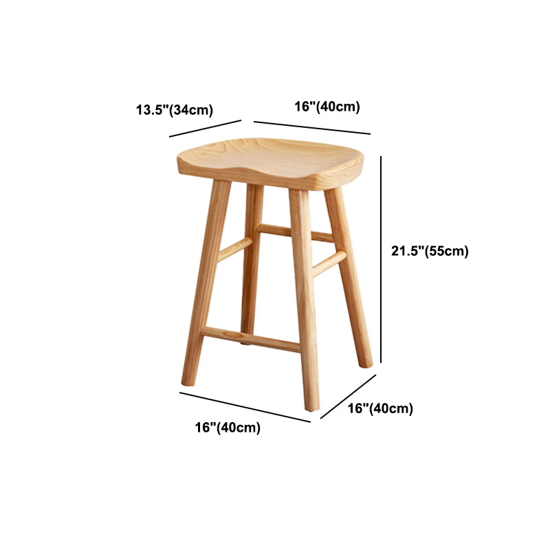 Modern Armless Backless Counter Stool Wood Cashier Bar Stool with Seat and Pedal