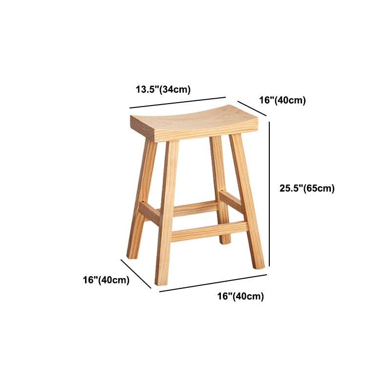 Modern Armless Backless Counter Stool Wood Cashier Bar Stool with Seat and Pedal