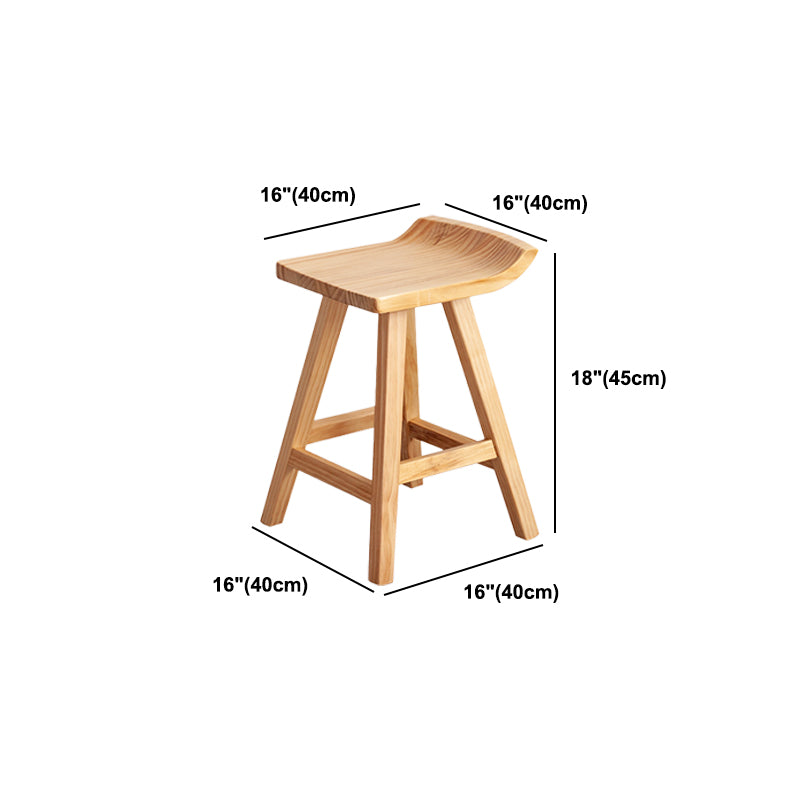 Modern Armless Backless Counter Stool Wood Cashier Bar Stool with Seat and Pedal