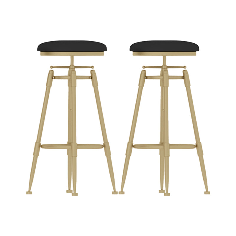 Glam Rotatable Backrest Counter Stool Iron Cafe Bar Stool with Cushion and Pedal