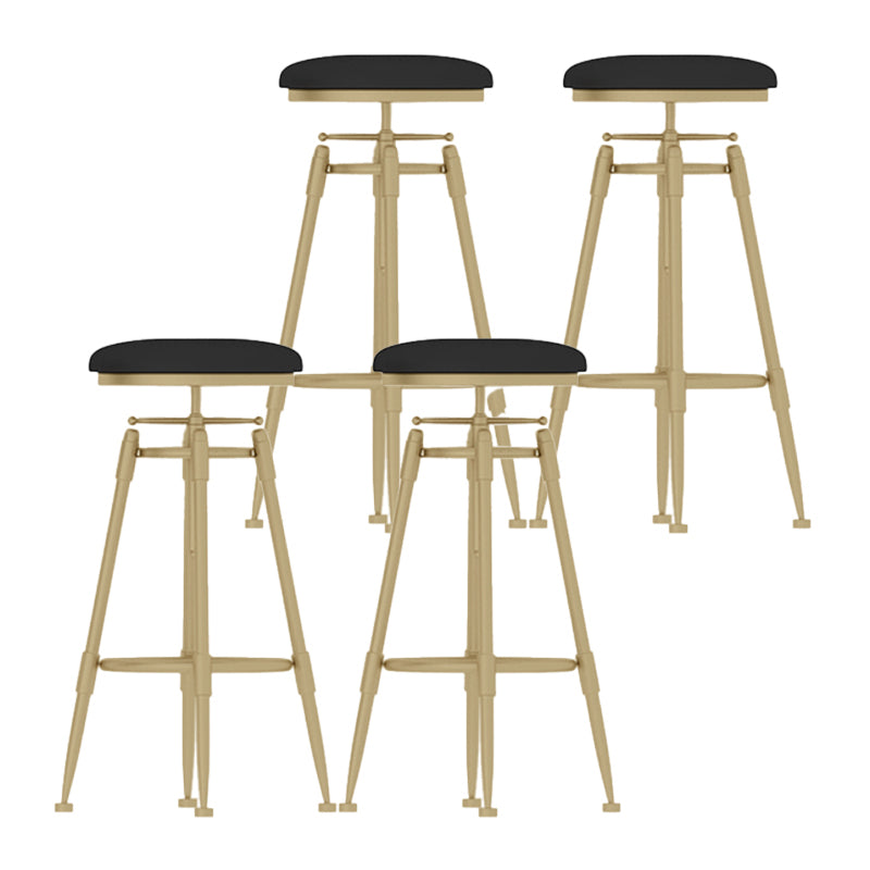 Glam Rotatable Backrest Counter Stool Iron Cafe Bar Stool with Cushion and Pedal
