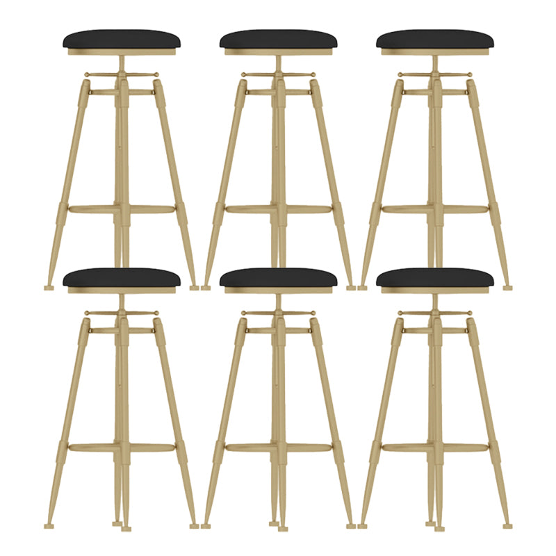 Glam Rotatable Backrest Counter Stool Iron Cafe Bar Stool with Cushion and Pedal