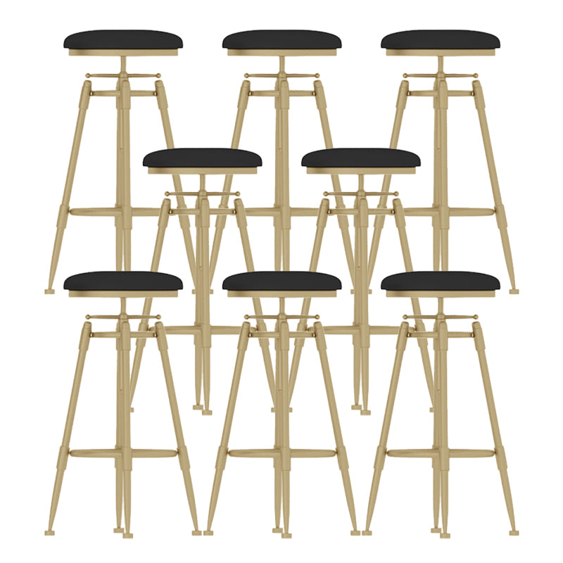 Glam Rotatable Backrest Counter Stool Iron Cafe Bar Stool with Cushion and Pedal