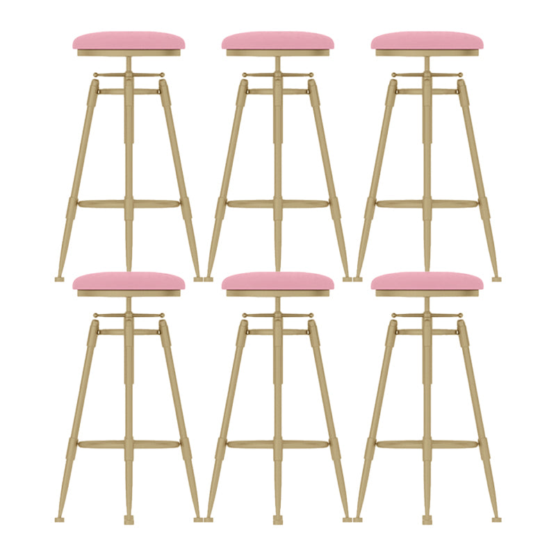 Glam Rotatable Backrest Counter Stool Iron Cafe Bar Stool with Cushion and Pedal