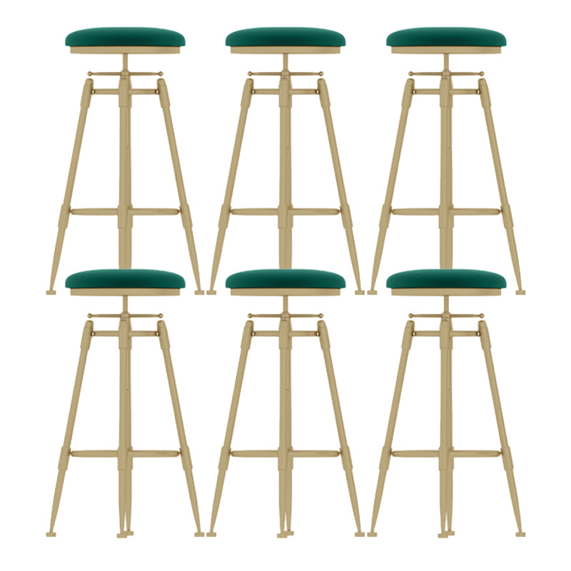 Glam Rotatable Backrest Counter Stool Iron Cafe Bar Stool with Cushion and Pedal