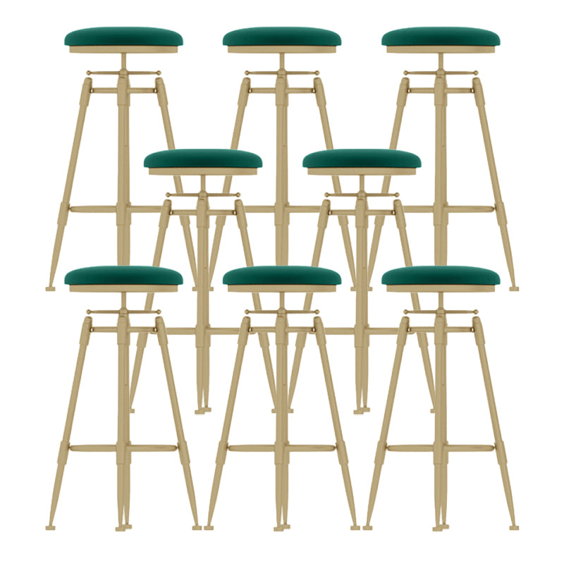 Glam Rotatable Backrest Counter Stool Iron Cafe Bar Stool with Cushion and Pedal