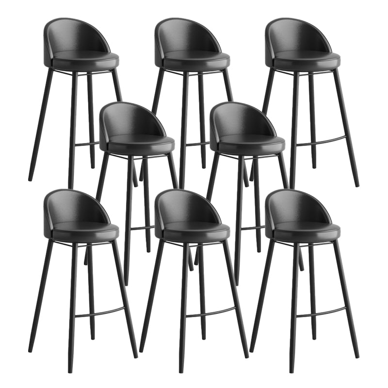 Industrial Backrest Counter Stool Iron Cafe Bar Stool with Leather Cushion and Pedal