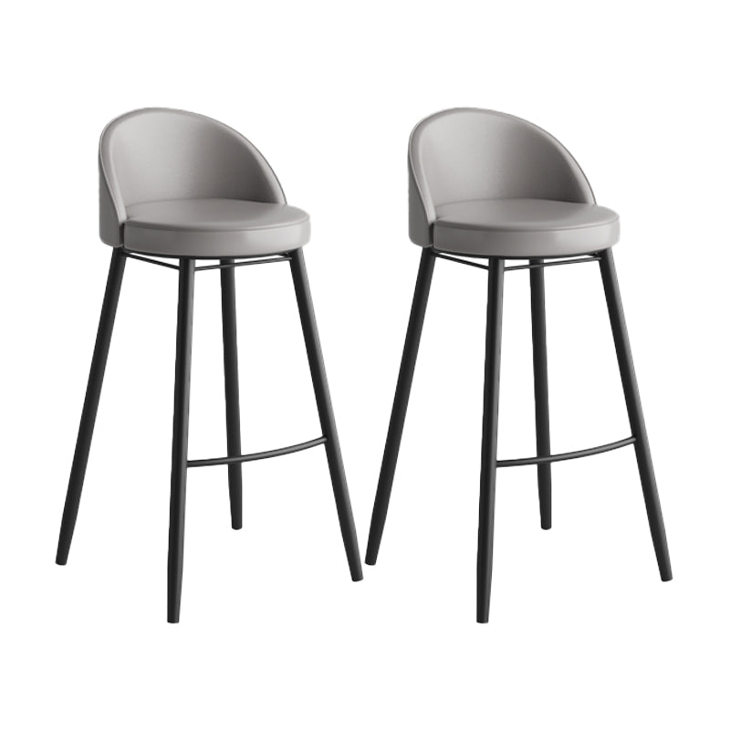 Industrial Backrest Counter Stool Iron Cafe Bar Stool with Leather Cushion and Pedal