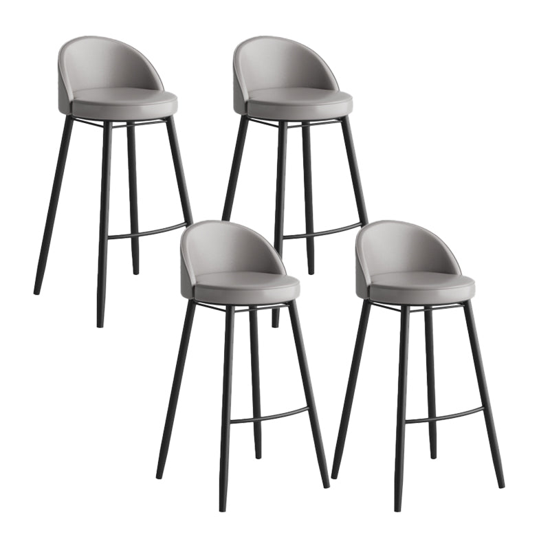 Industrial Backrest Counter Stool Iron Cafe Bar Stool with Leather Cushion and Pedal