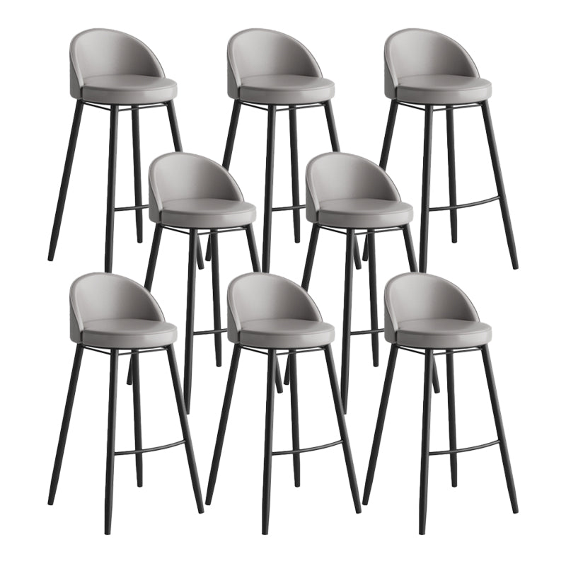 Industrial Backrest Counter Stool Iron Cafe Bar Stool with Leather Cushion and Pedal