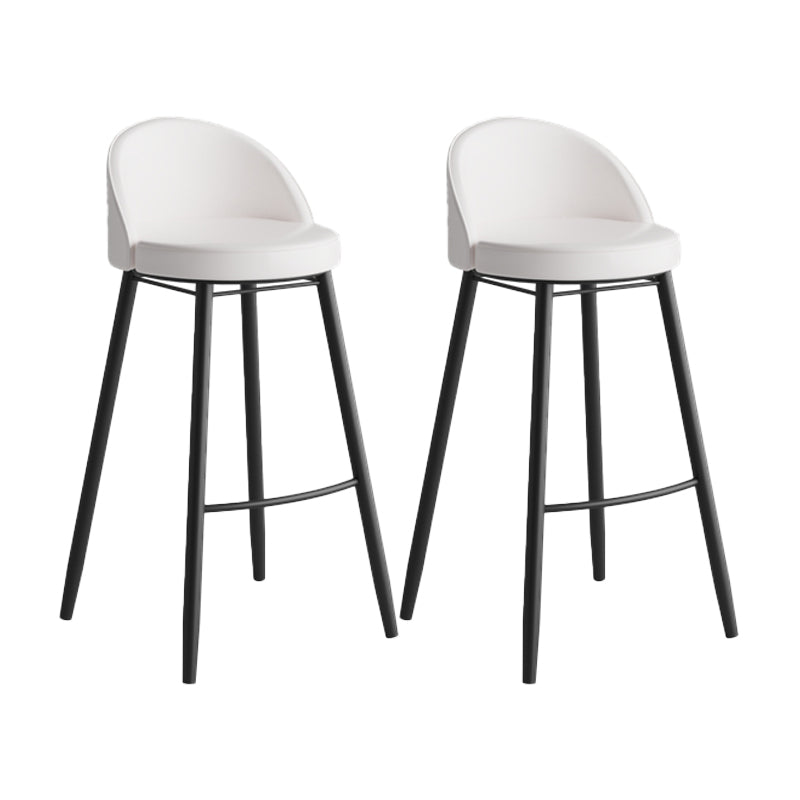 Industrial Backrest Counter Stool Iron Cafe Bar Stool with Leather Cushion and Pedal