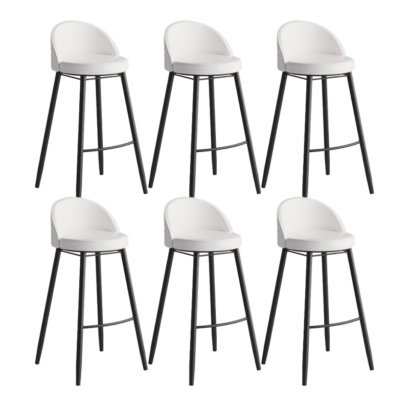 Industrial Backrest Counter Stool Iron Cafe Bar Stool with Leather Cushion and Pedal