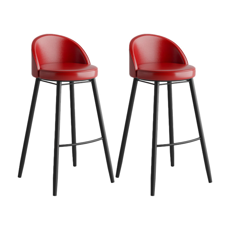 Industrial Backrest Counter Stool Iron Cafe Bar Stool with Leather Cushion and Pedal