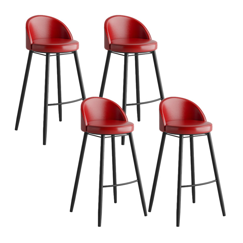 Industrial Backrest Counter Stool Iron Cafe Bar Stool with Leather Cushion and Pedal