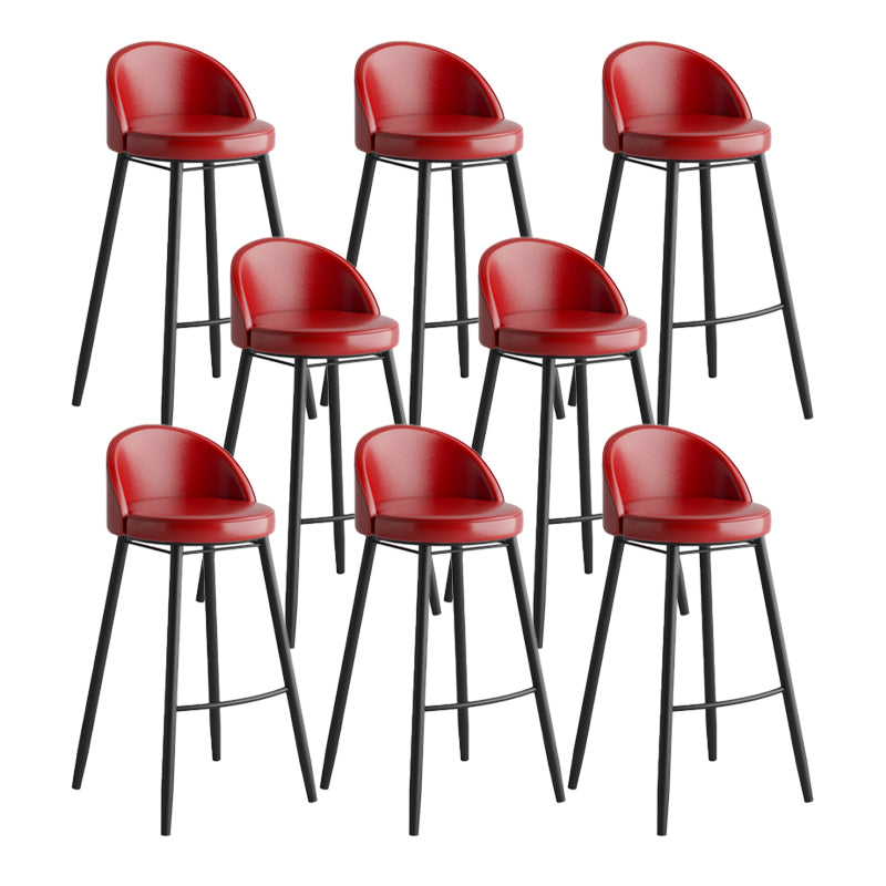 Industrial Backrest Counter Stool Iron Cafe Bar Stool with Leather Cushion and Pedal