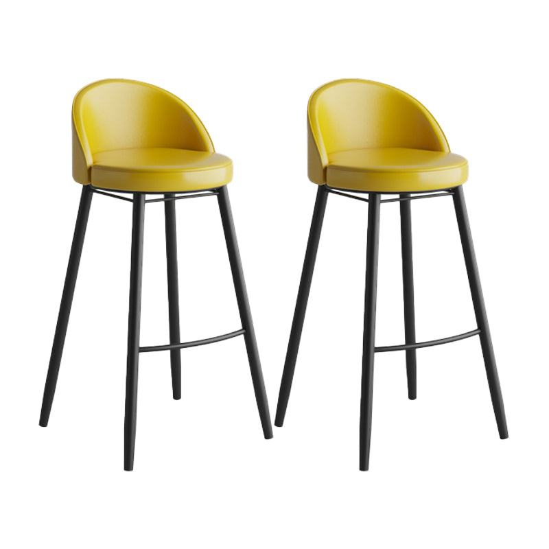 Industrial Backrest Counter Stool Iron Cafe Bar Stool with Leather Cushion and Pedal