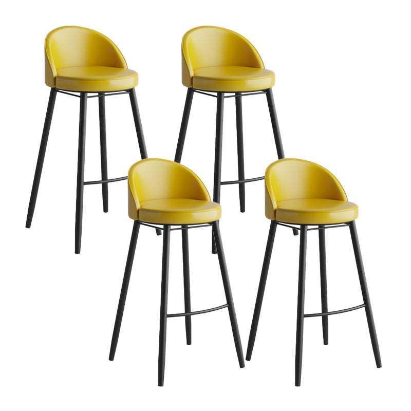 Industrial Backrest Counter Stool Iron Cafe Bar Stool with Leather Cushion and Pedal