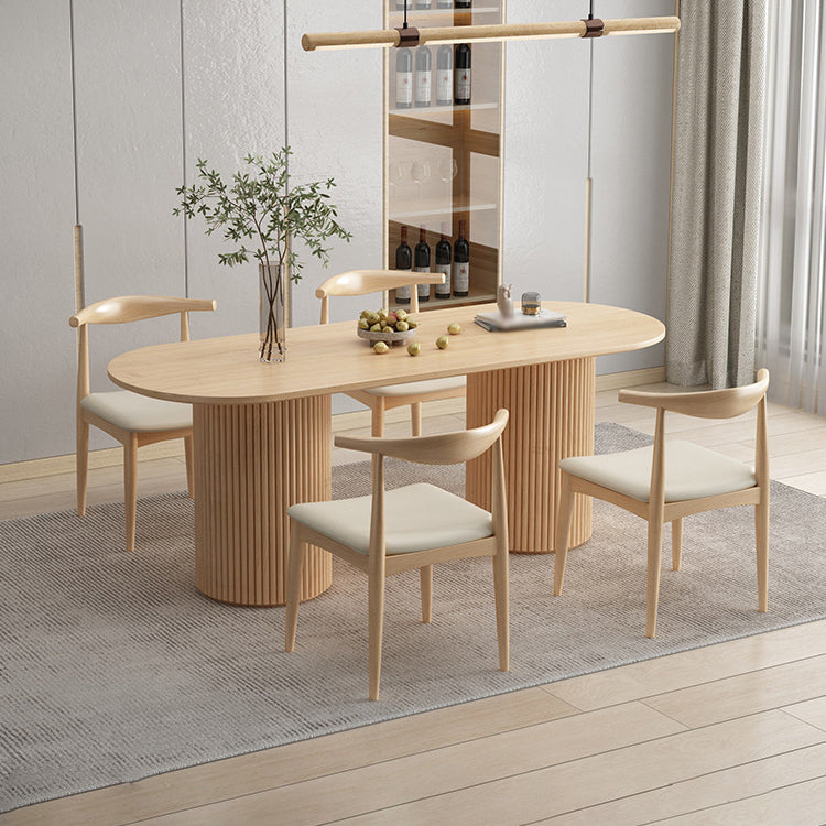 Contemporary Solid Wood Dining Table Set 1/5/7 Pieces Home Dining Room Set