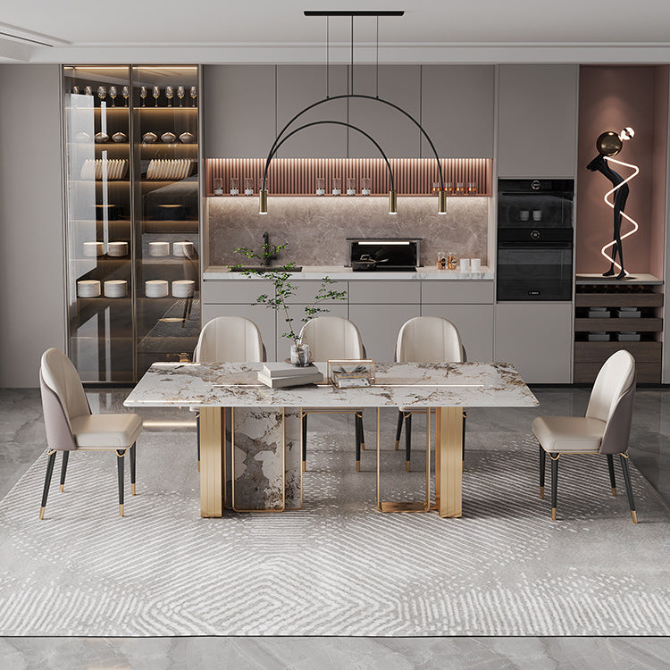 Luxury Sintered Stone Top Dining Set Rectangle 1/3/4/5/6/9 Pieces Dining Room Table Set