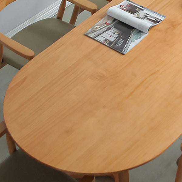 Contemporary Style Dinner Table Brown Oval Dining Table for Home Kitchen Dinner