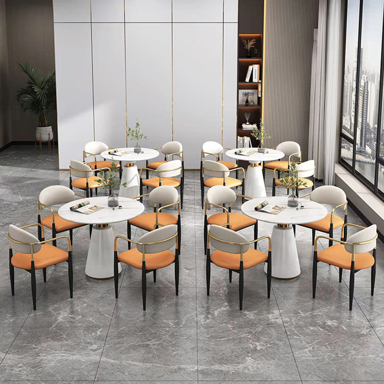 Sintered Stone Dining Table Modern Dining Room Table with Pedestal Base