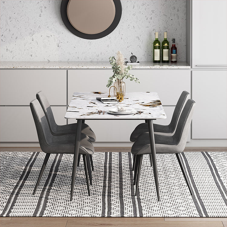 Rectangle 4 Legs Industrial Dining Table Fixed Table of Sintered Stone