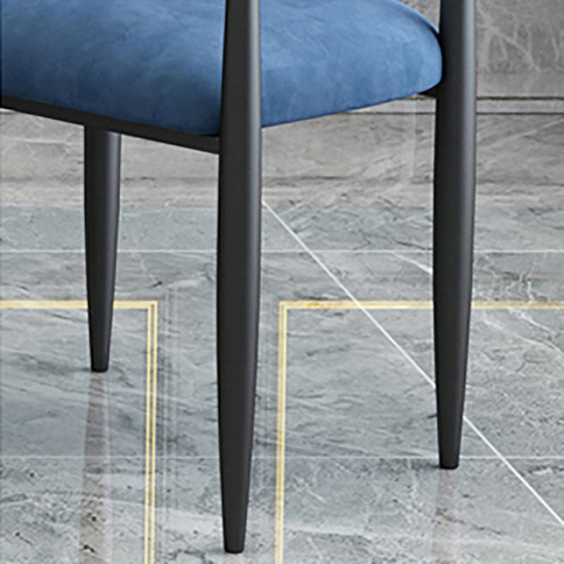 Modern Style Arm Chair Open Back Dining Chair with Metal Legs
