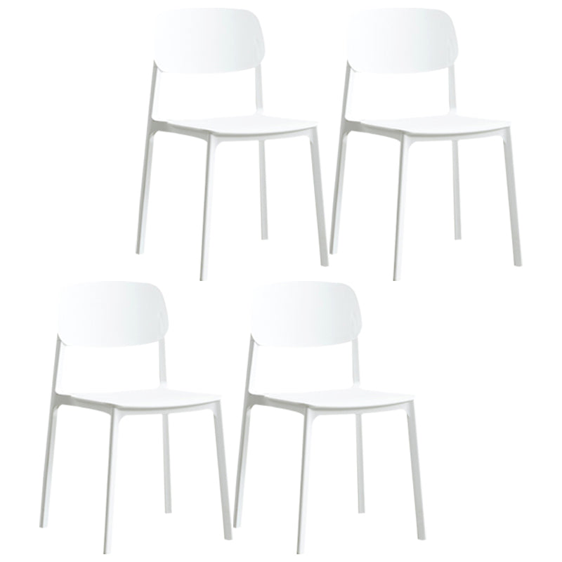 Plastic Contemporary Armless Chair Kitchen Dining Room Open Back Chair