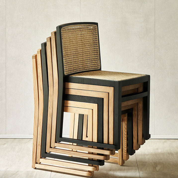 Traditional Style Dining Chair Solid Wood Stackable Side Chair for Home