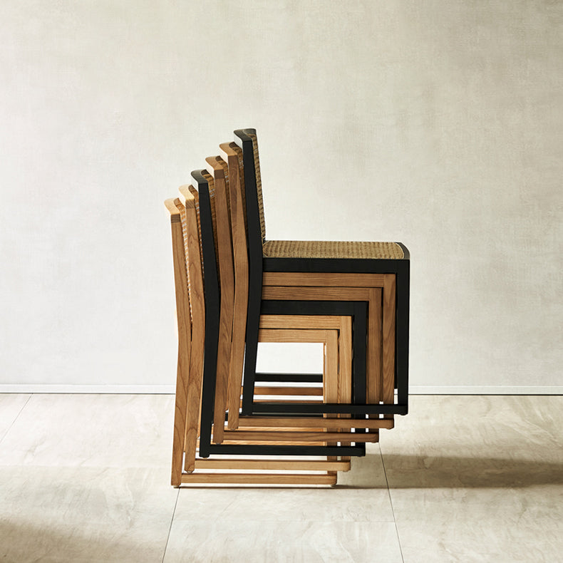 Traditional Style Dining Chair Solid Wood Stackable Side Chair for Home