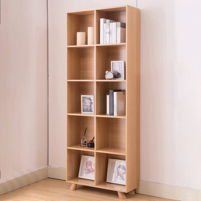 Engineered Wood Shelf Bookcase Contemporary Bookshelf for Study Room