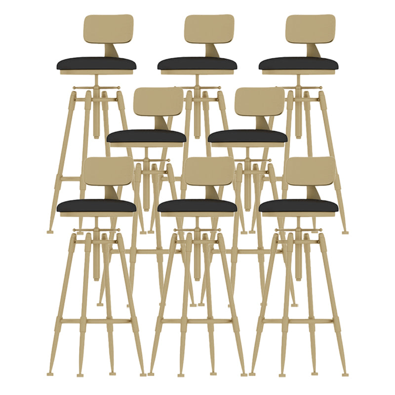 Glam Liftable Rotatable Counter Stool Iron Kitchen Bar Stool with Cushion and Pedal