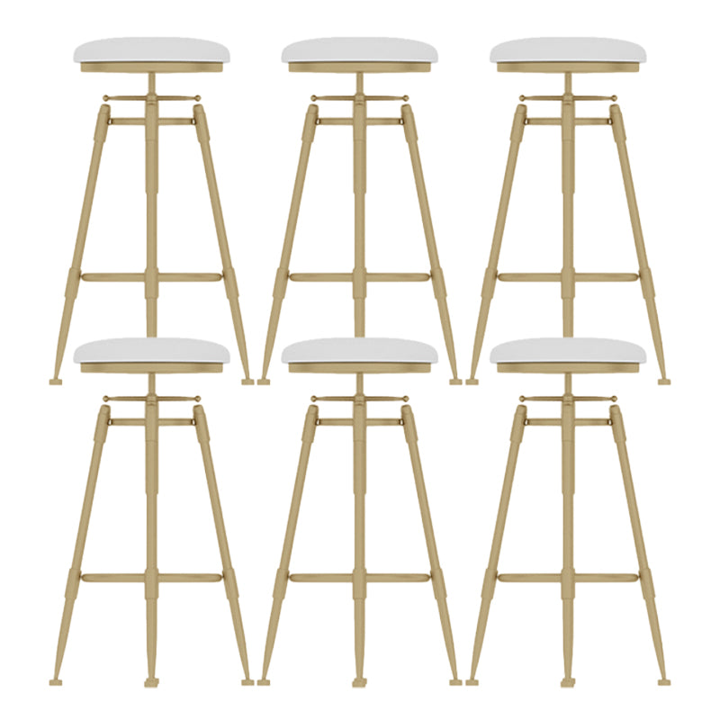 Glam Liftable Rotatable Counter Stool Iron Kitchen Bar Stool with Cushion and Pedal