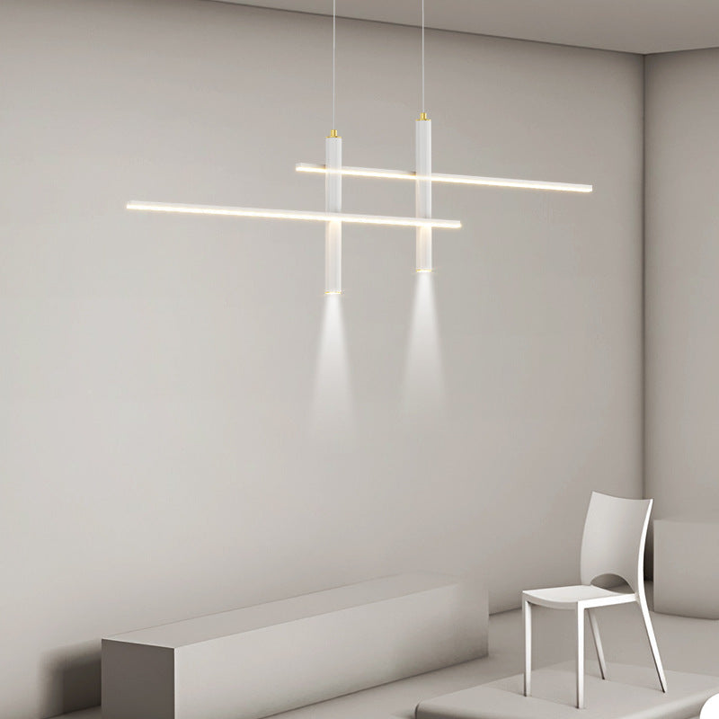 Metal Linear Shape Hanging Lights Modern 4 Lights Pendant Light Fixtures