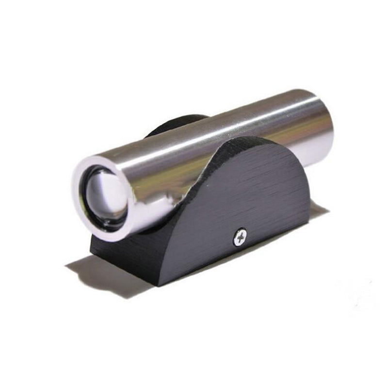 2 Lights Cylinder Wall Mounted Lamps Modern Style Metal Wall Sconces in Silver