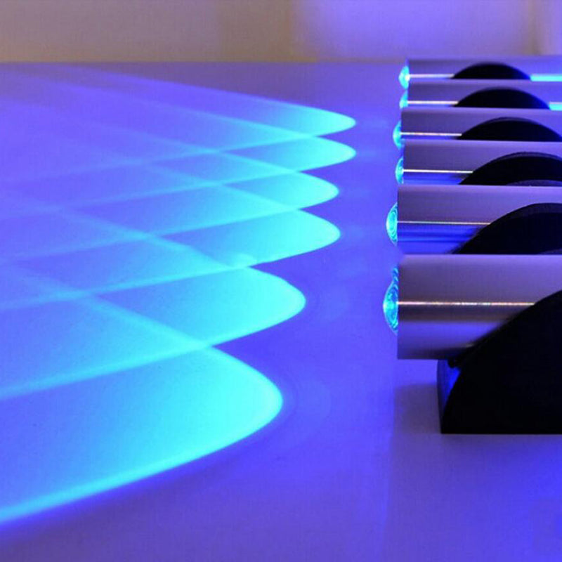 2 Lights Cylinder Wall Mounted Lamps Modern Style Metal Wall Sconces in Silver