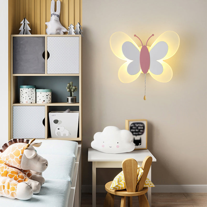 Unique Shape Metal Wall Sconce Kid Style 2 Lights Wall Mount Lighting
