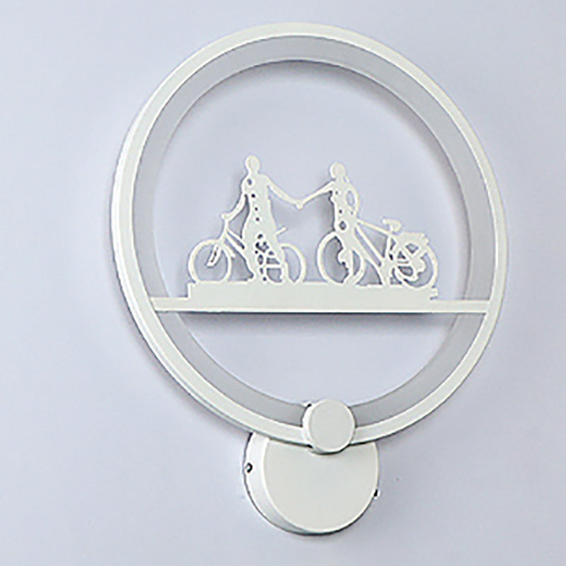 Unique Shape Metal Wall Light Modern Style 1-Light Wall Mounted Light Fixture in White
