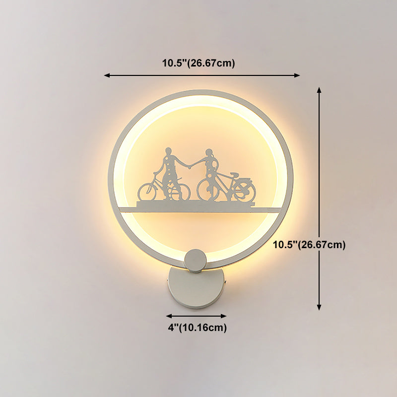 Unique Shape Metal Wall Light Modern Style 1-Light Wall Mounted Light Fixture in White