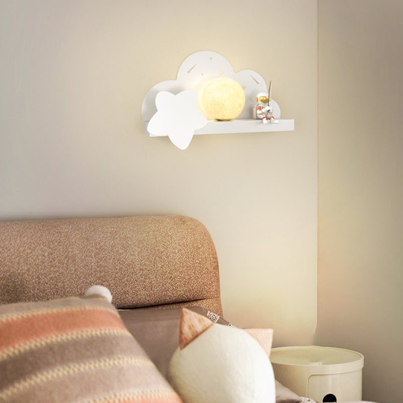 Modern Style Spherical Shape Wall Sconce Metal 1 Light Wall Lighting for Bedroom