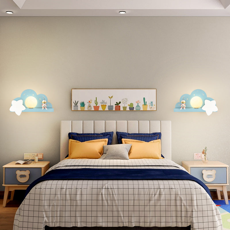 Modern Style Spherical Shape Wall Sconce Metal 1 Light Wall Lighting for Bedroom